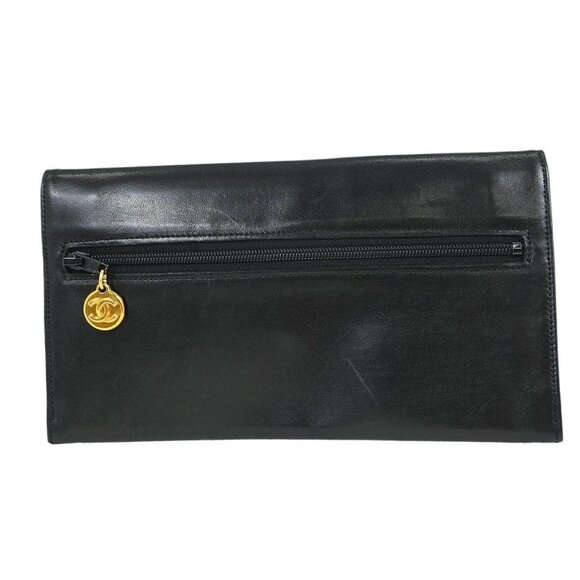 Chanel Black Lambskin Long Wallet Purse 125062 main image 4